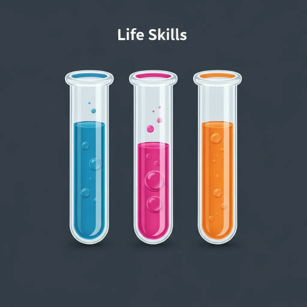 Three test tubes icon representing Life Skills