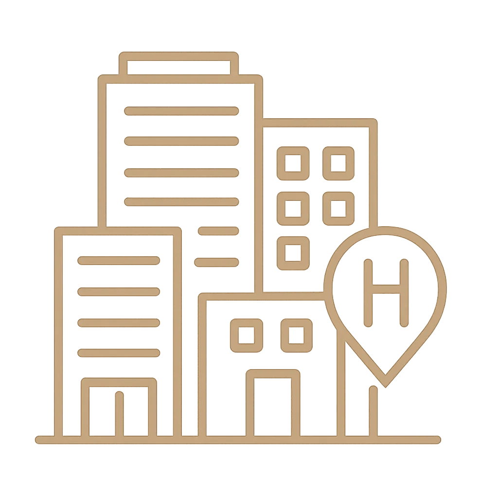 Commercial, multifamily & hospitality icon (commercial buildings)
