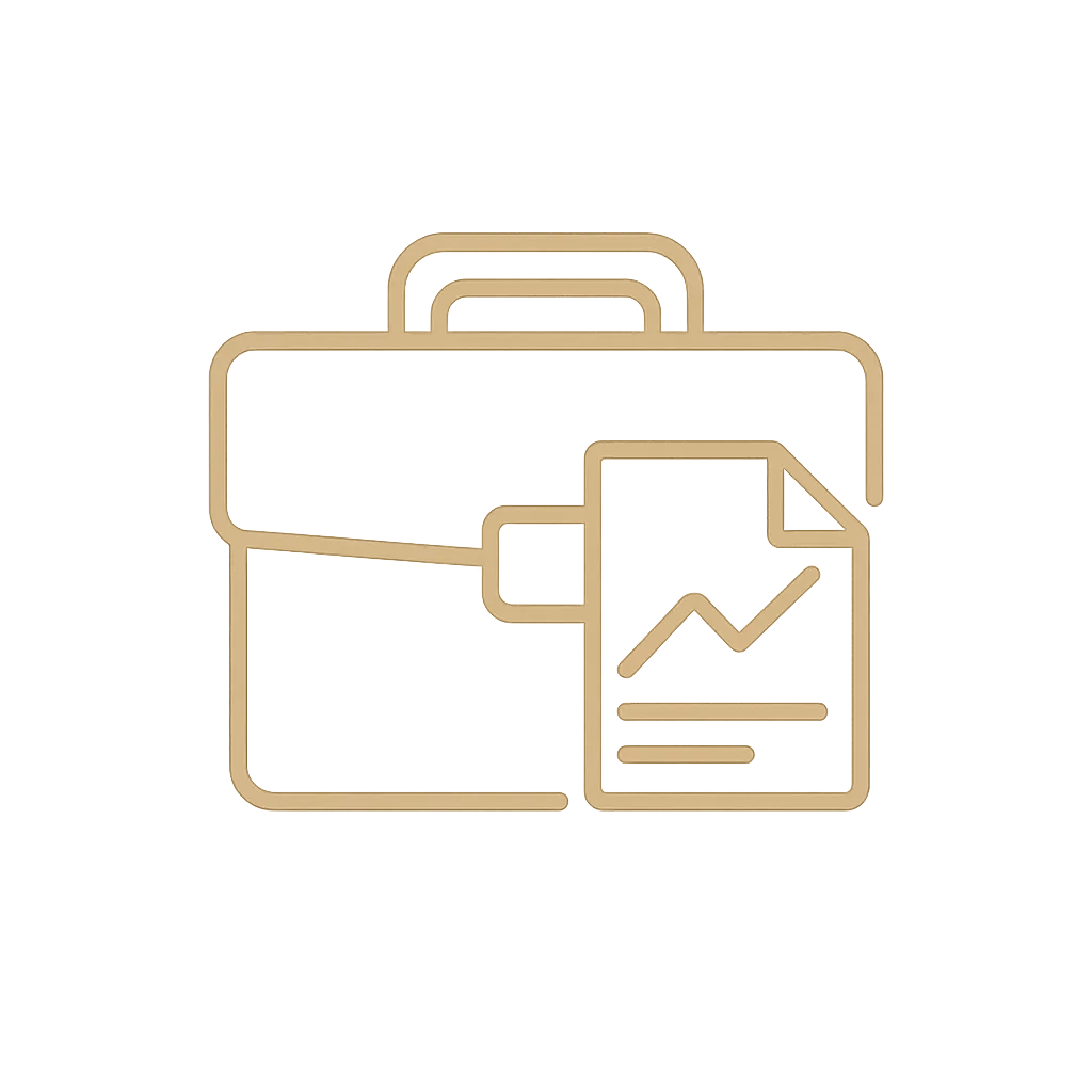 SBA & business financing icon (briefcase and document)