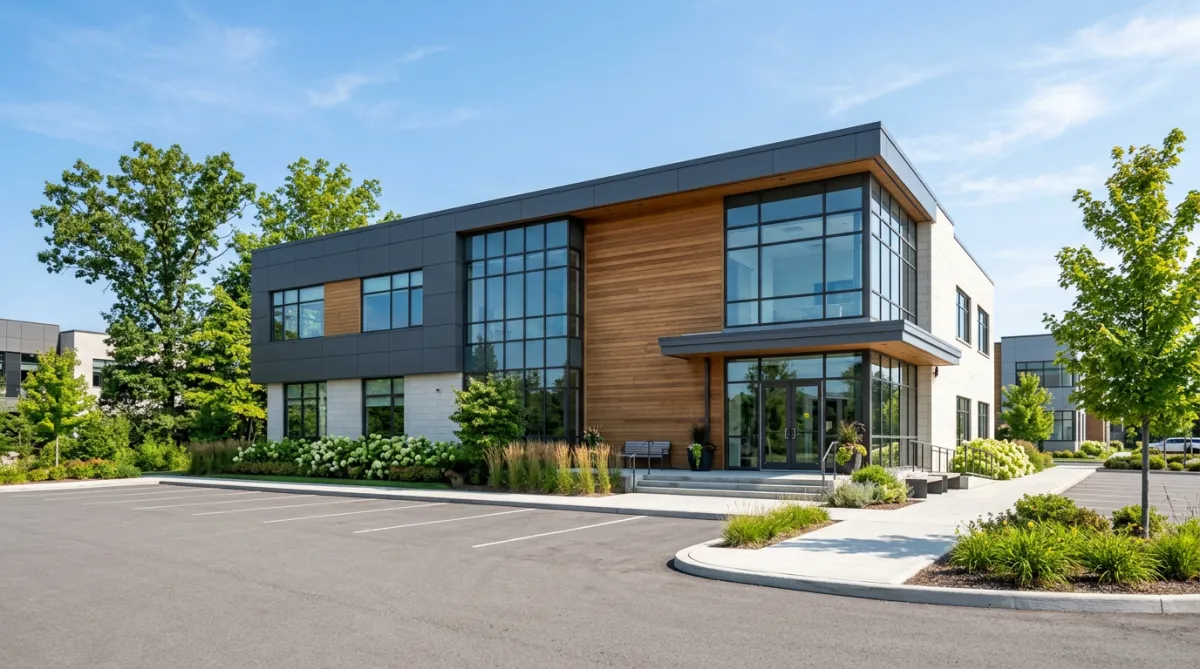Modern owner-occupied business property exterior