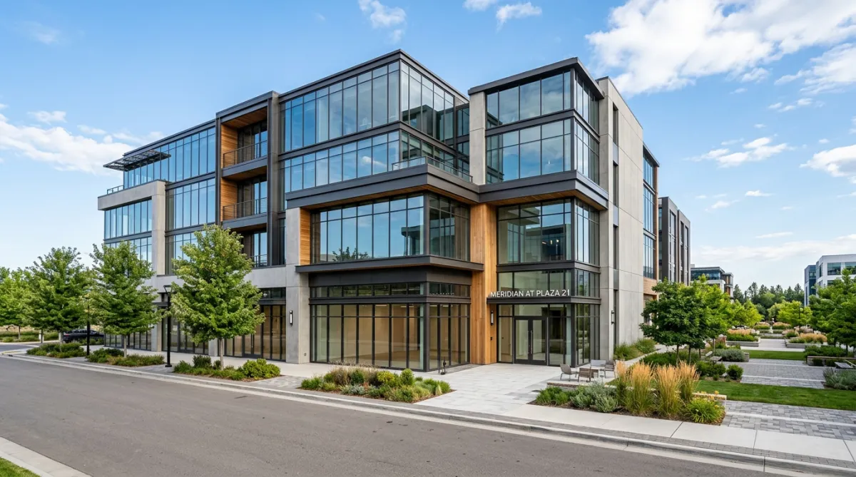Modern commercial real estate building exterior