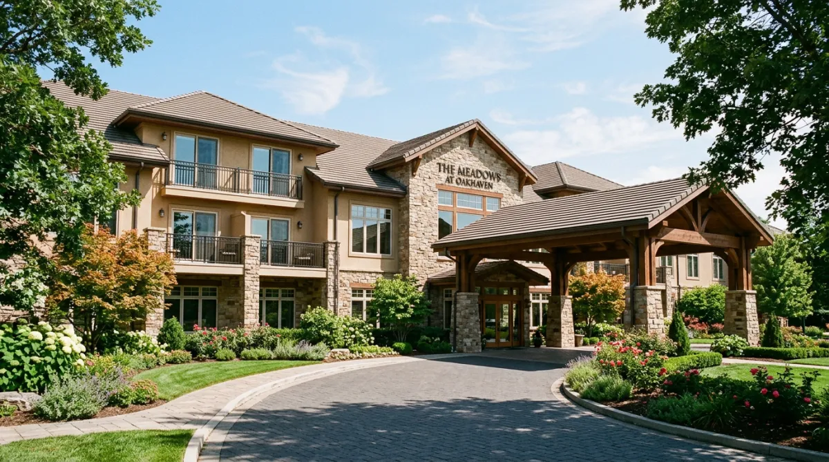 Upscale assisted living or residential care facility exterior