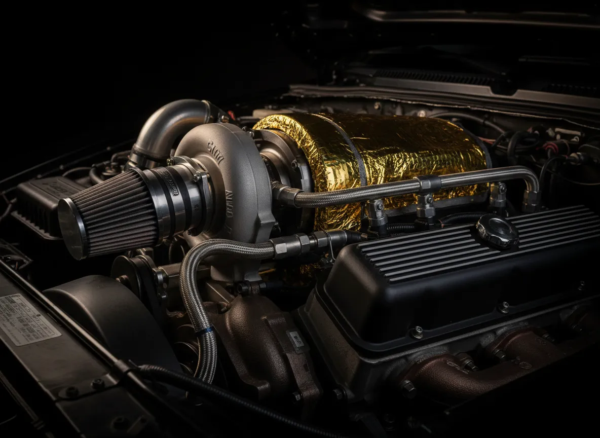 Jeep XJ stroker turbo engine bay detail