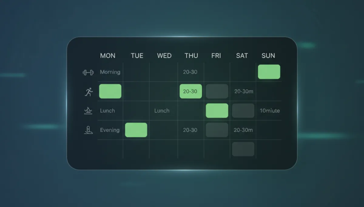 Simple weekly training layout graphic