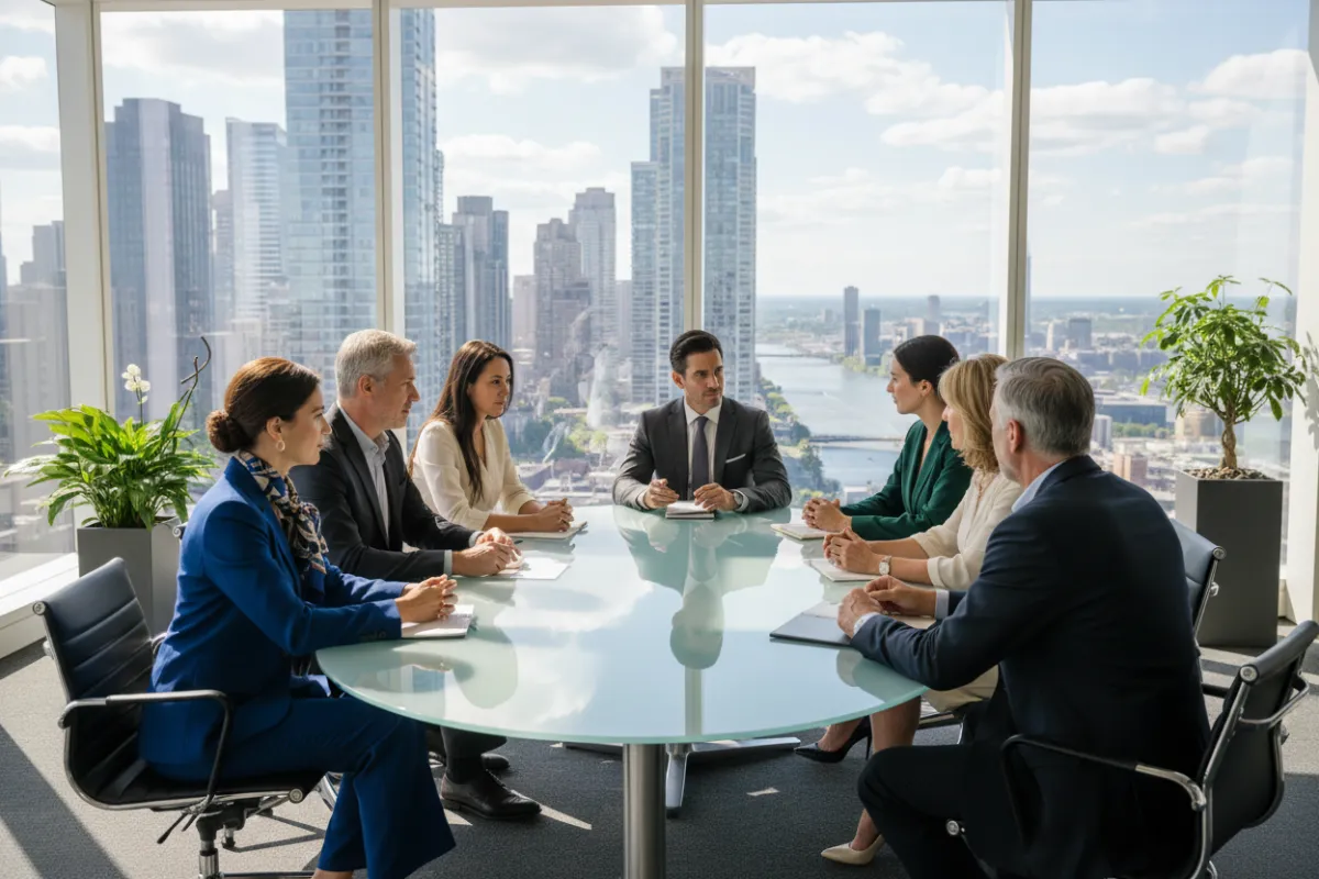 Business leaders meeting to plan 2026 strategy