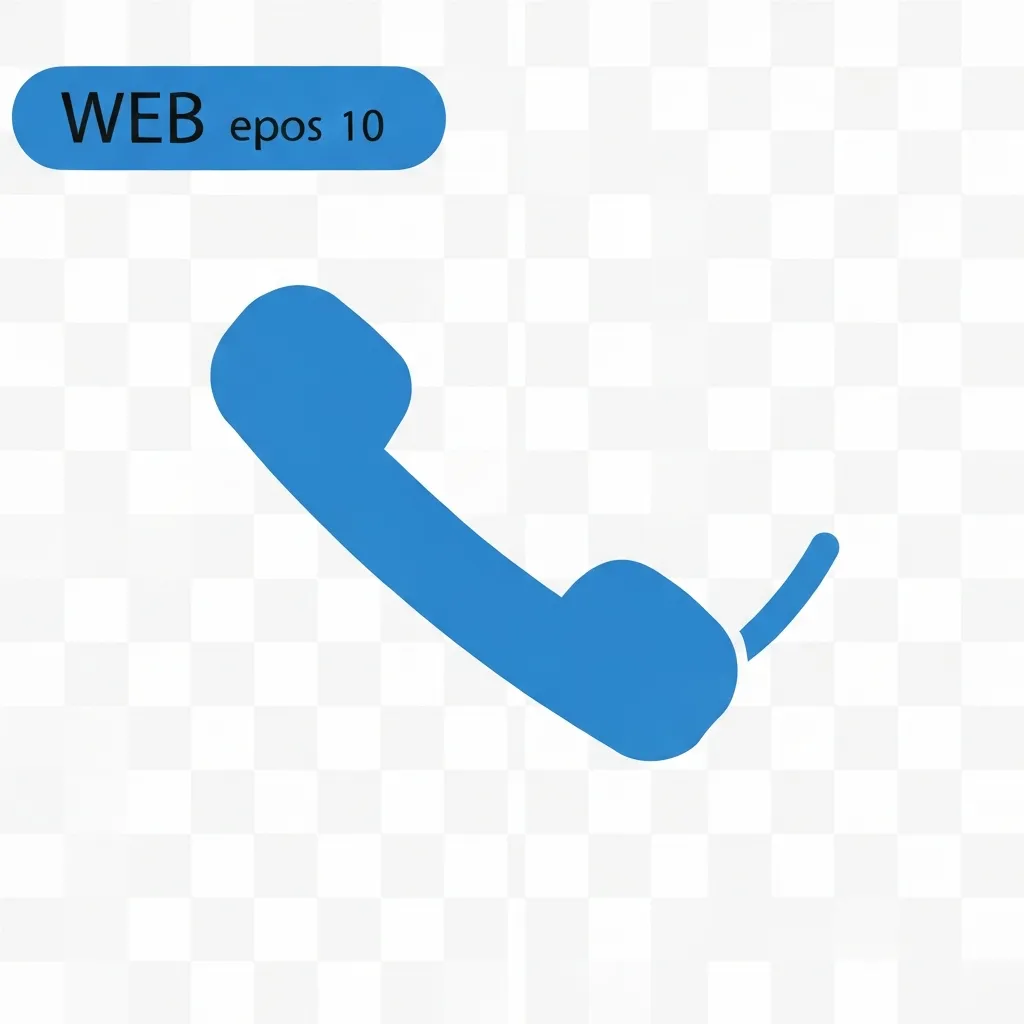 Blue telephone receiver icon.