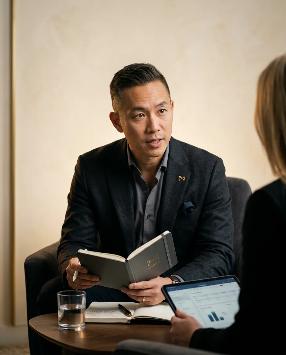 Executive consulting partner Michael Copeland conducting a 1-on-1 prep clarity conversation