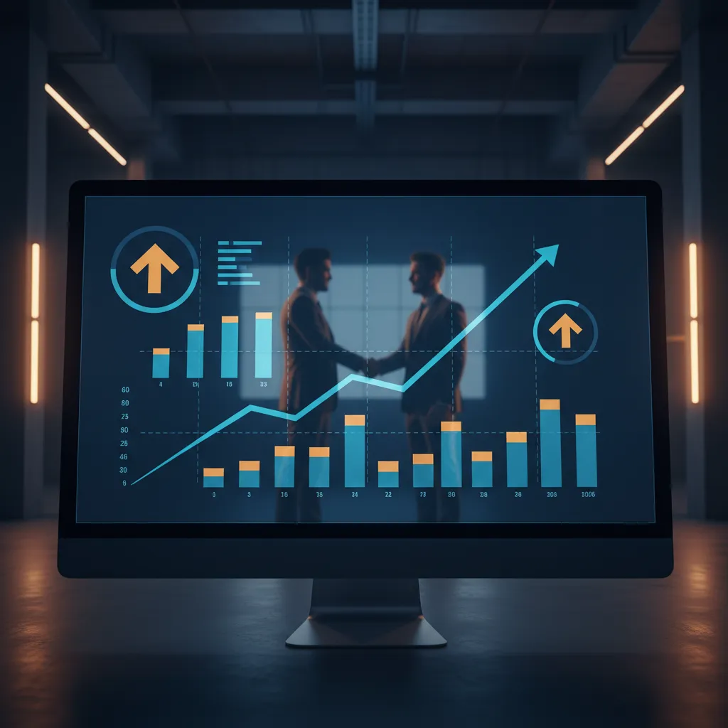 Metrics graph showing consistent business growth