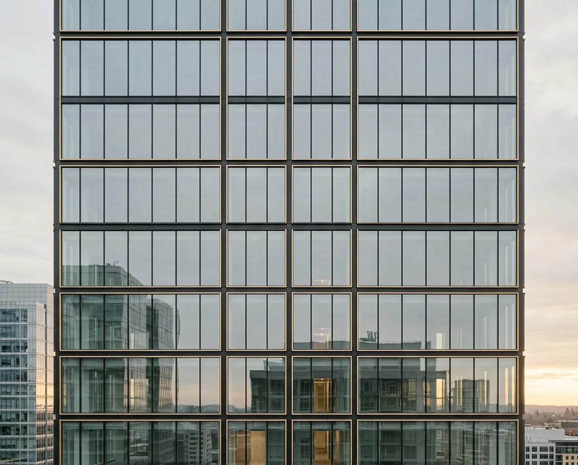 Modern luxury property and commercial building with architectural solar rejection window film