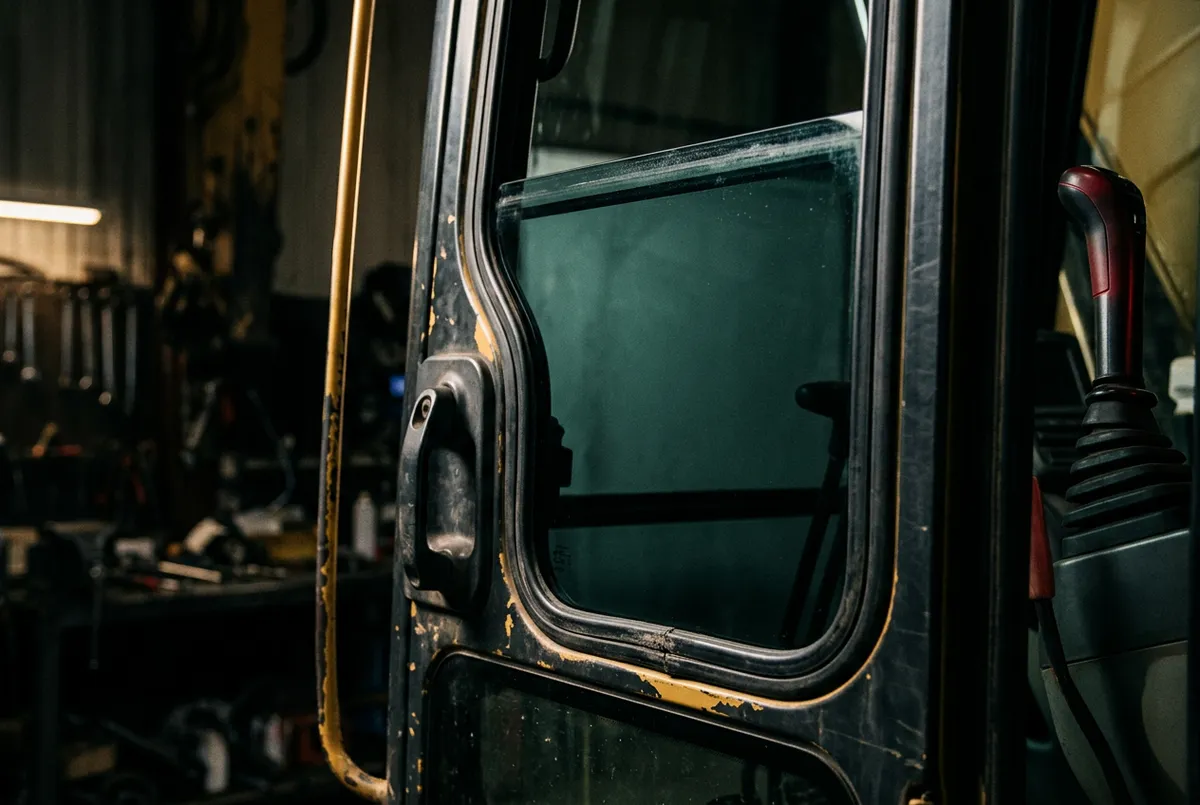 Heavy equipment excavator cab window tinting North Idaho logging machinery