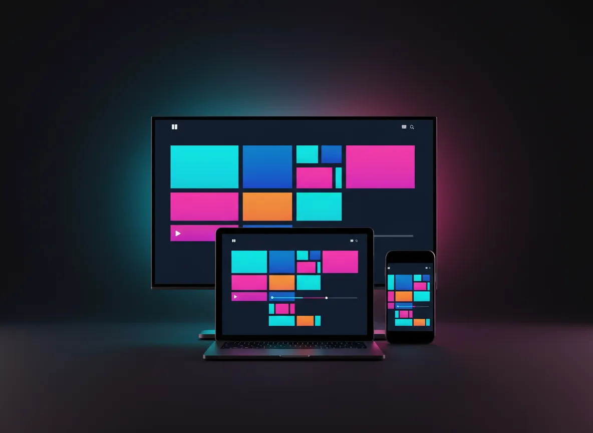 Interfaz de servicios de streaming en varios dispositivos