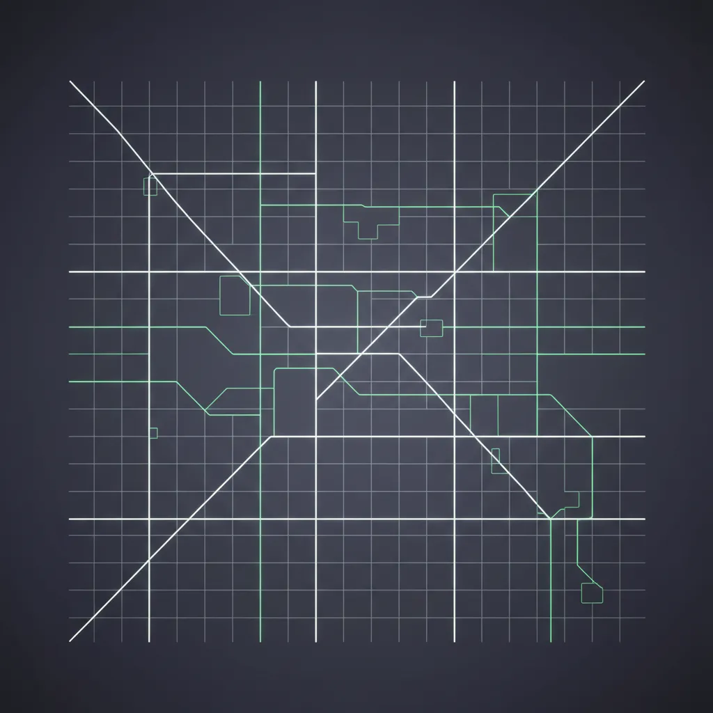 Abstract map grid showing available franchise territory lines