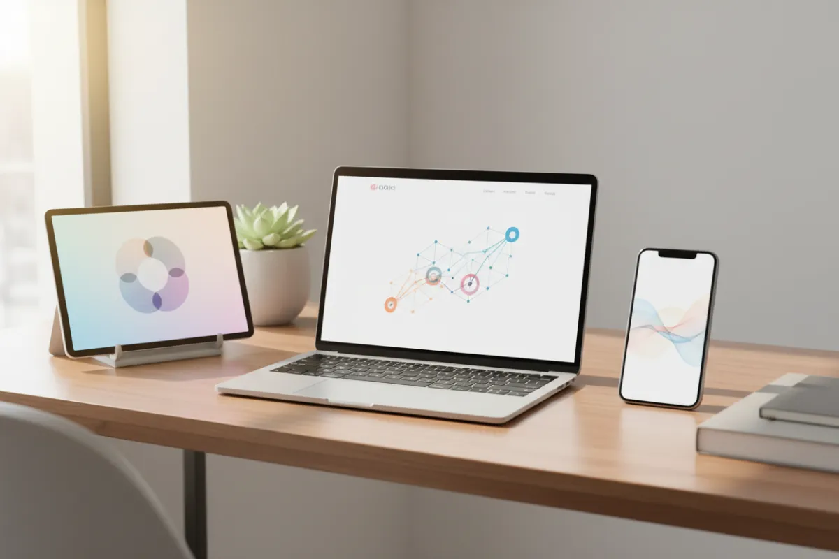Animated website preview on multiple devices