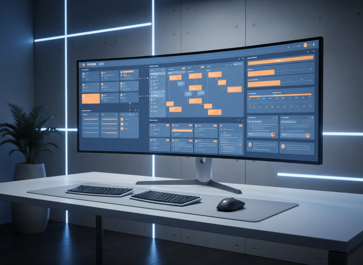 Team collaborating on multiple projects with dashboards and tasks