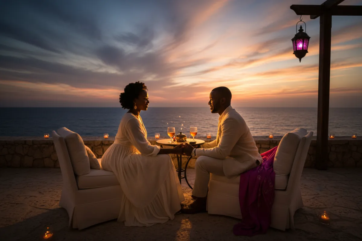 Couple enjoying an intimate luxury experience