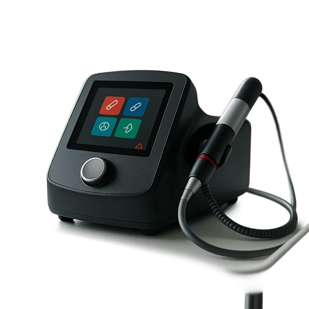 Professional laser therapy session in a clean clinical environment