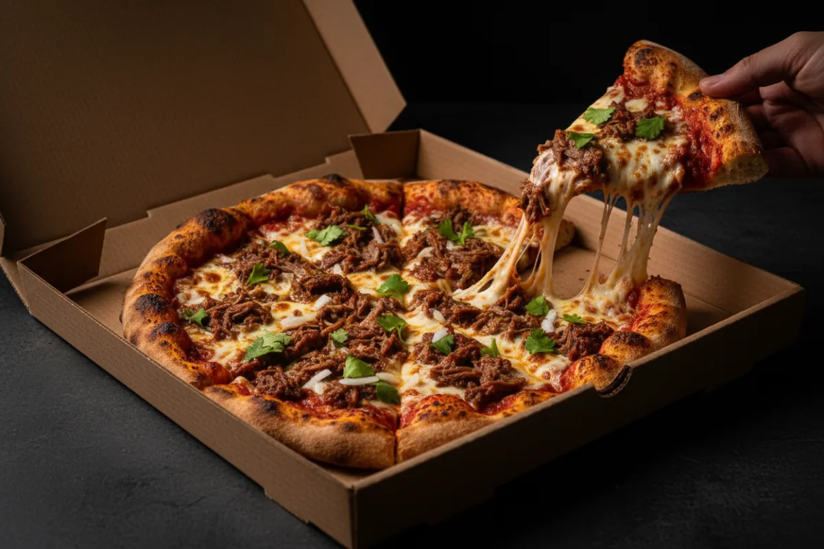 Birria Pizza box from Bert's Pizzeria