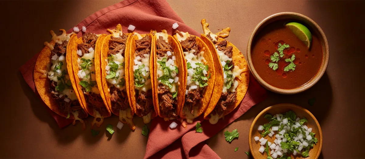 Authentic birria tacos with consomme