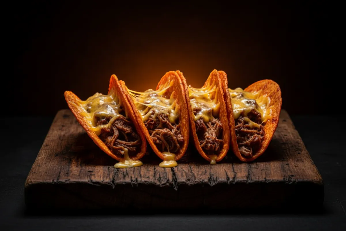 Three crispy quesabirria tacos