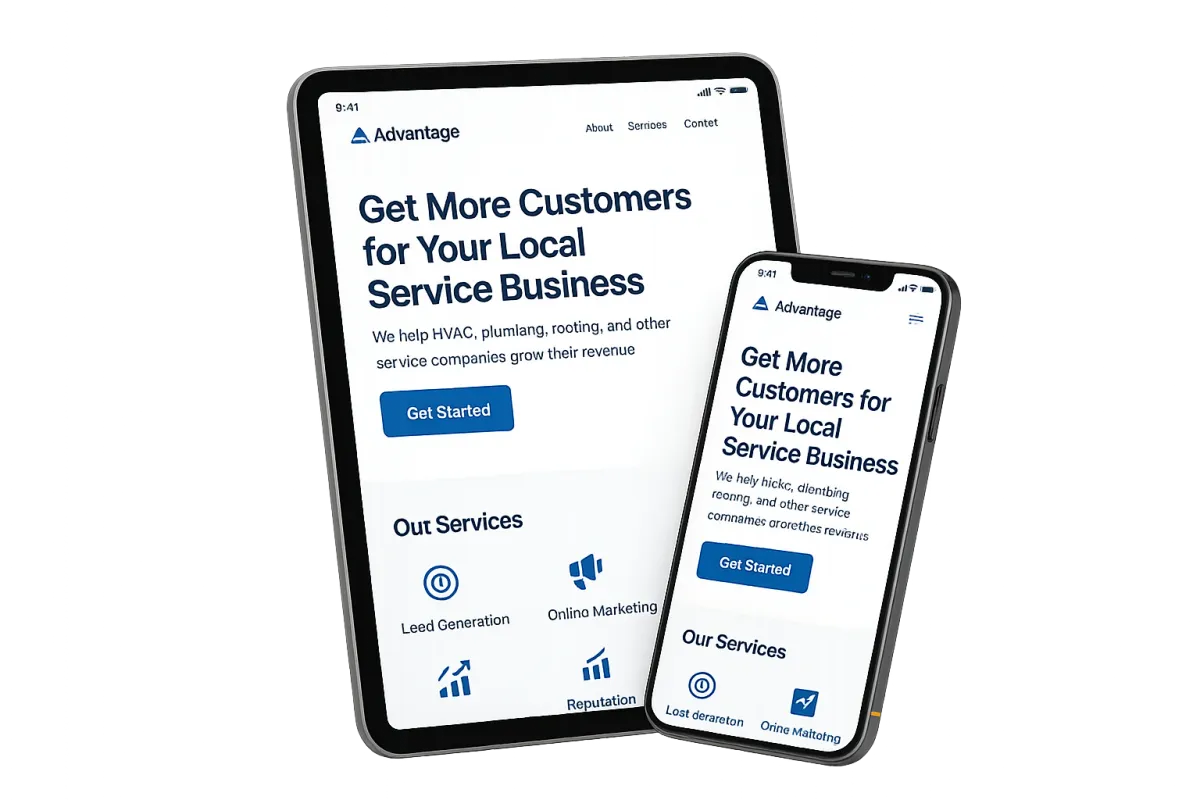 Custom website demo for local service businesses — SEO-ready and launch-ready in 24 hours, Advantage Leads Co Hartford CT