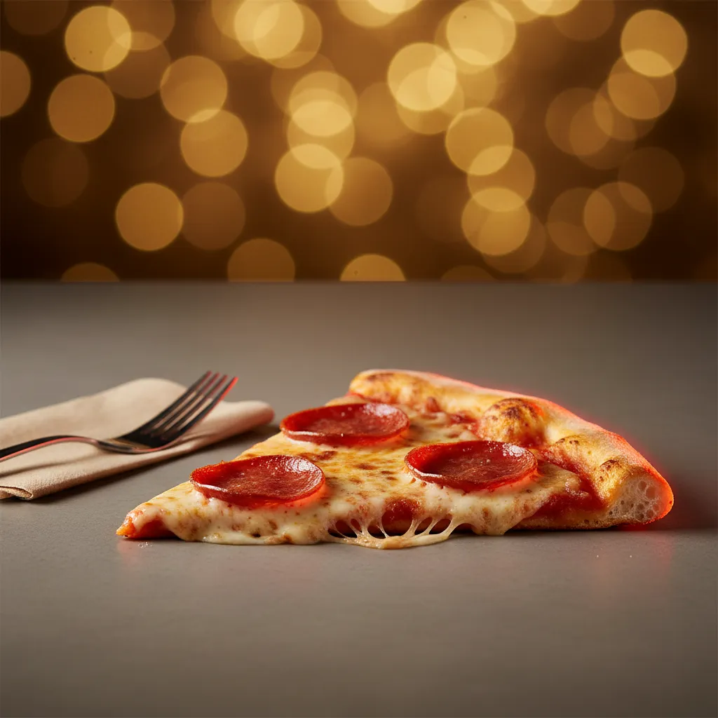 New York style pizza slice closeup — Bert's Pizzeria West Hartford CT