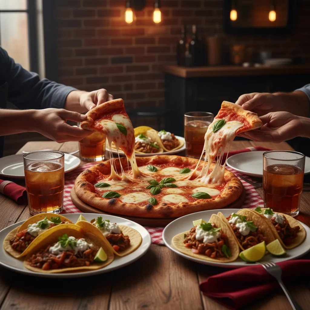 Large pizza and family meal spread — Bert's Pizzeria West Hartford CT