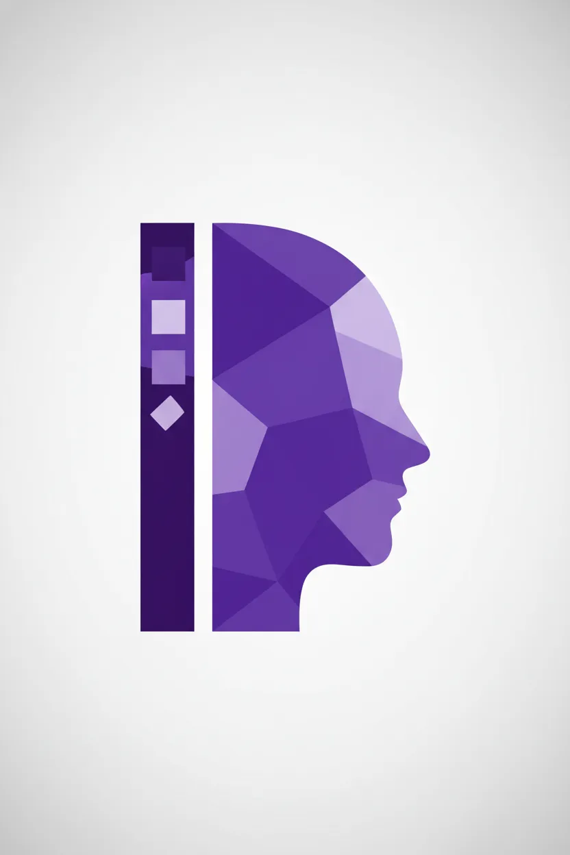 Decorative minimal vector pattern, brand purple tones, portrait accent