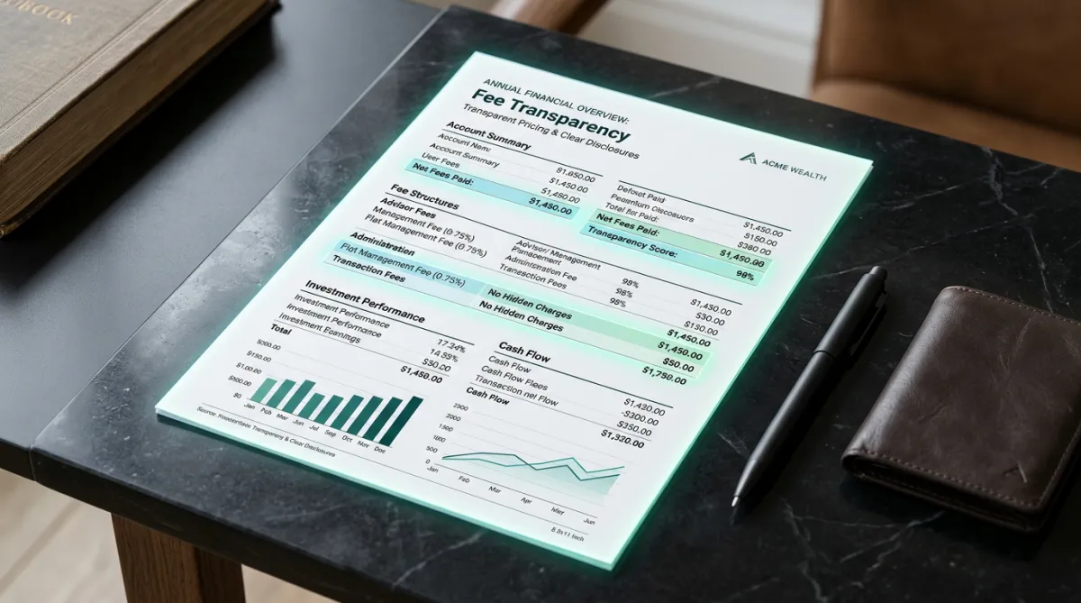 Transparent financial statement and fee schedule overview