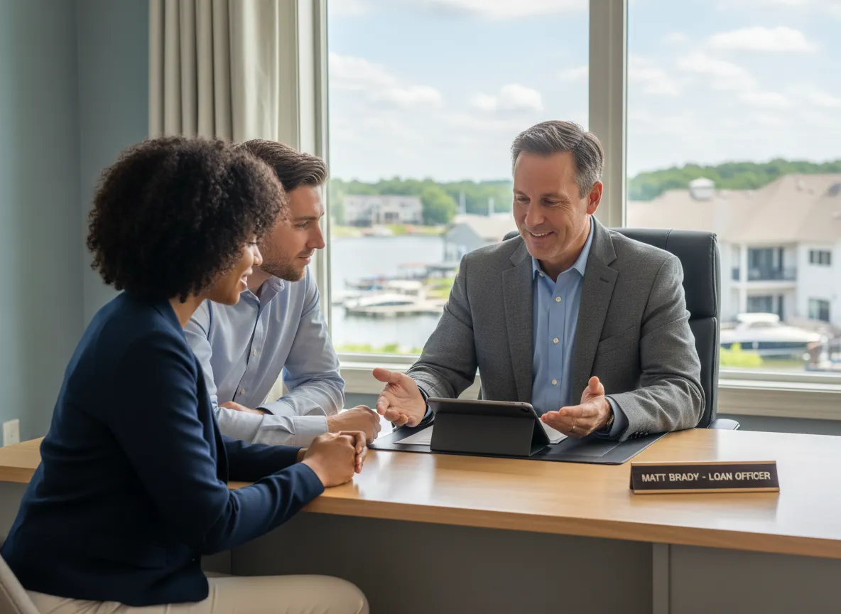 Matt Brady helping Lake Wylie homebuyers review mortgage options in Lake Wylie