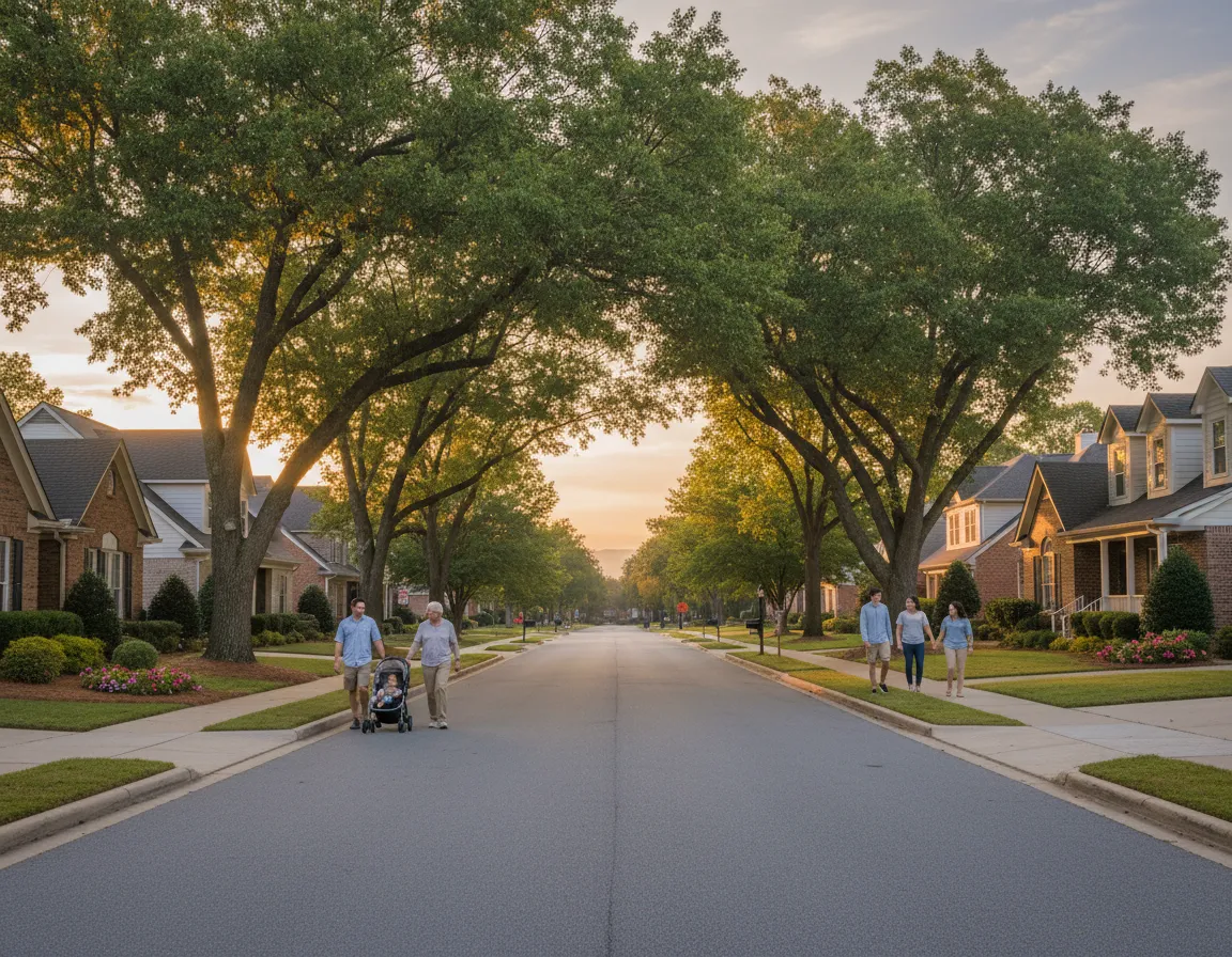 Rock Hill SC neighborhood street where Matt Brady helps families with home loans