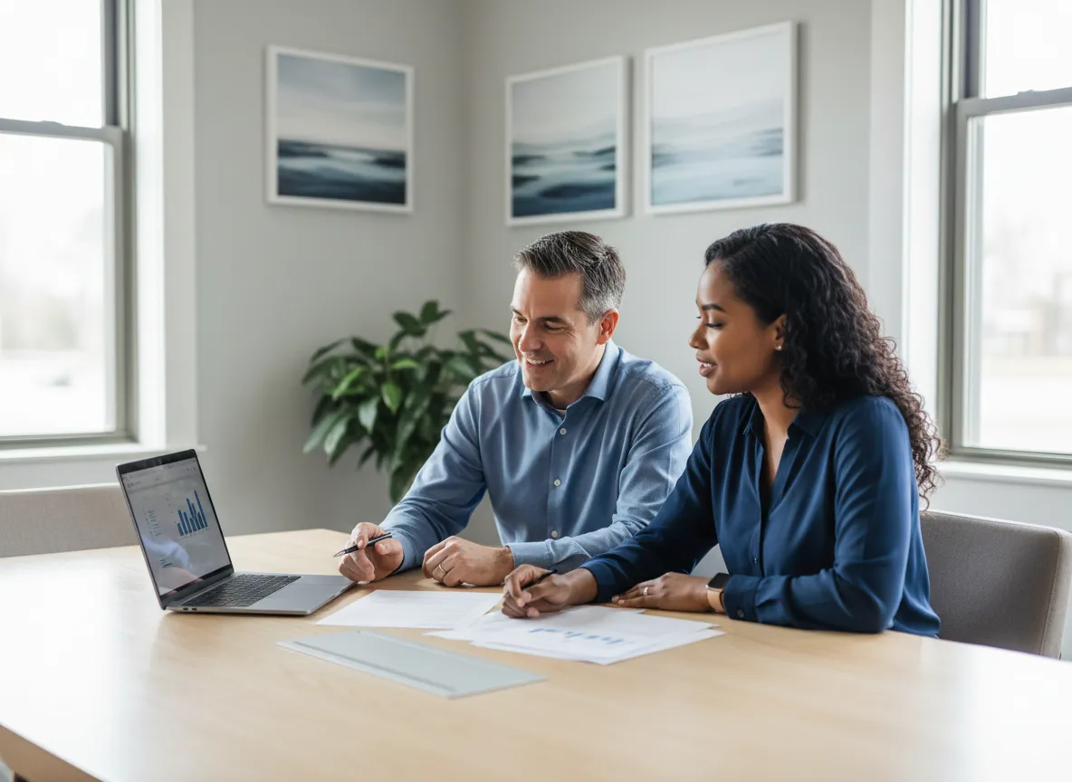 Matt Brady meeting with Gastonia NC homebuyers to discuss mortgage options