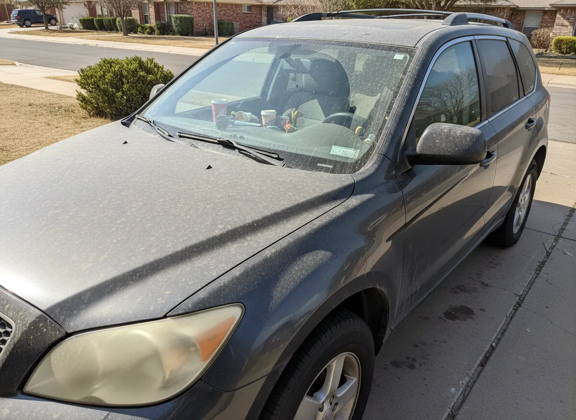 Before vehicle detailing in Amarillo