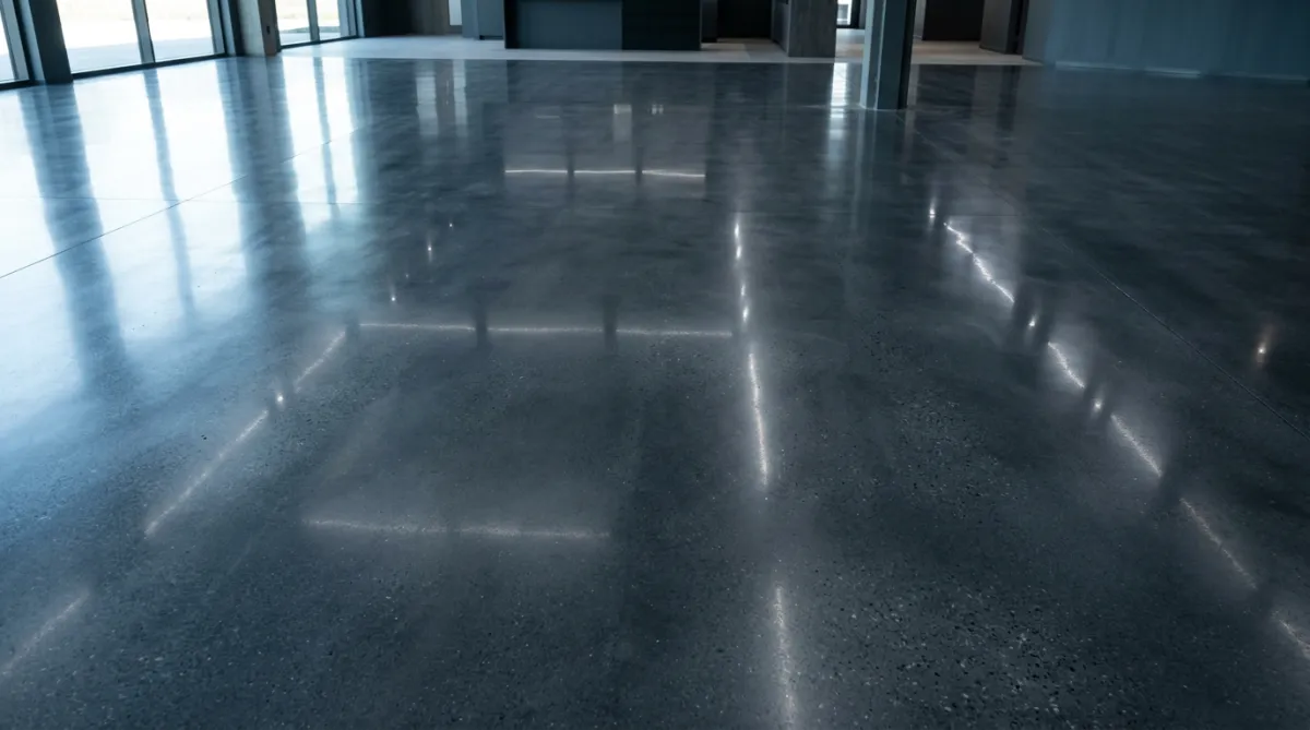 Commercial-grade polished concrete finished floor surface