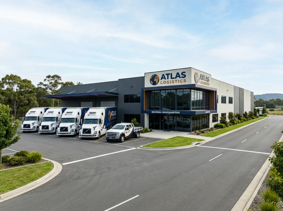 Commercial property exterior maintenance and fleet equipment on site