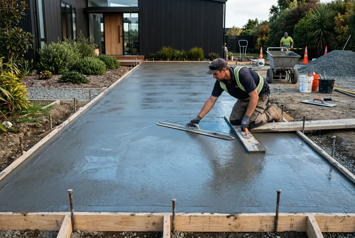 Commercial concrete flatwork pouring and precision industrial finishing