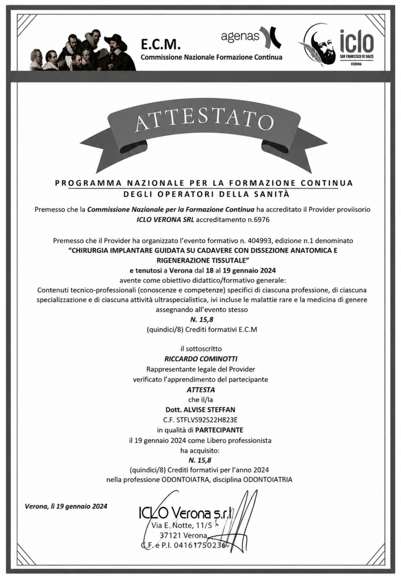 Rigenerazione Ossea — Modulo 1