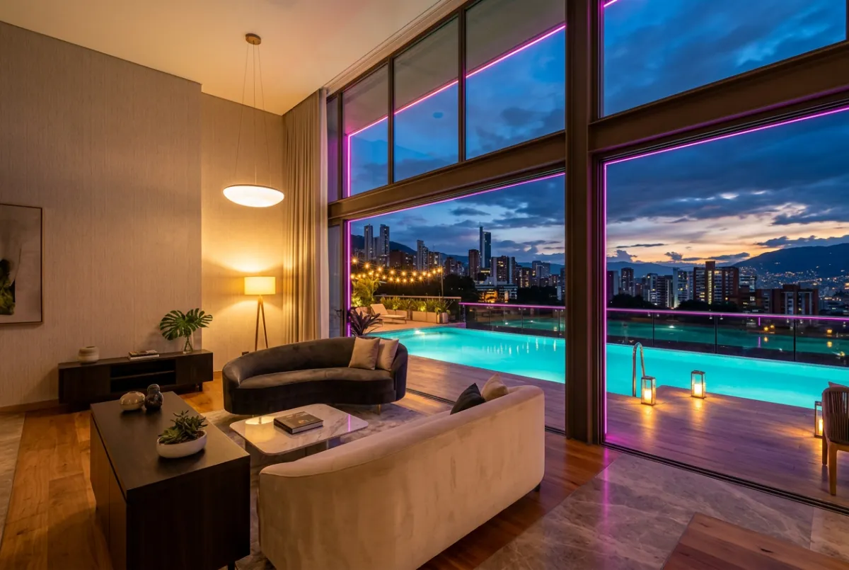 Luxury boutique hotel suites and pool in El Poblado Medellín