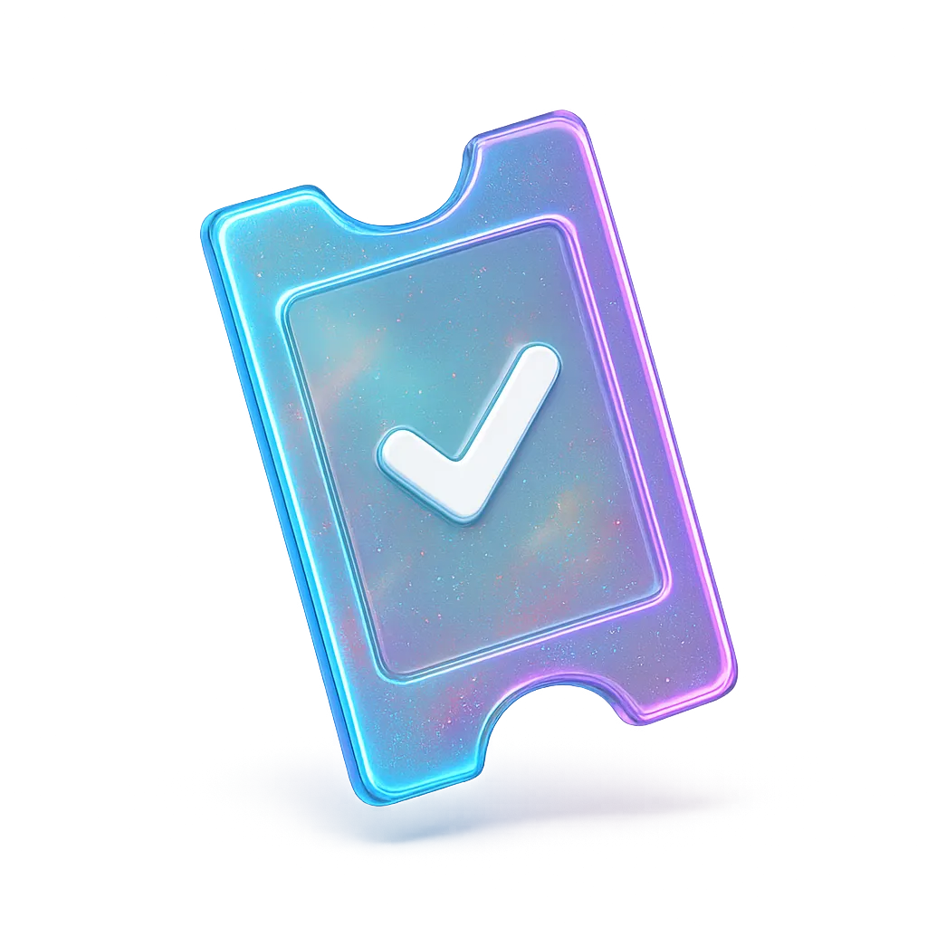Holographic VIP Entry Ticket Confirmation