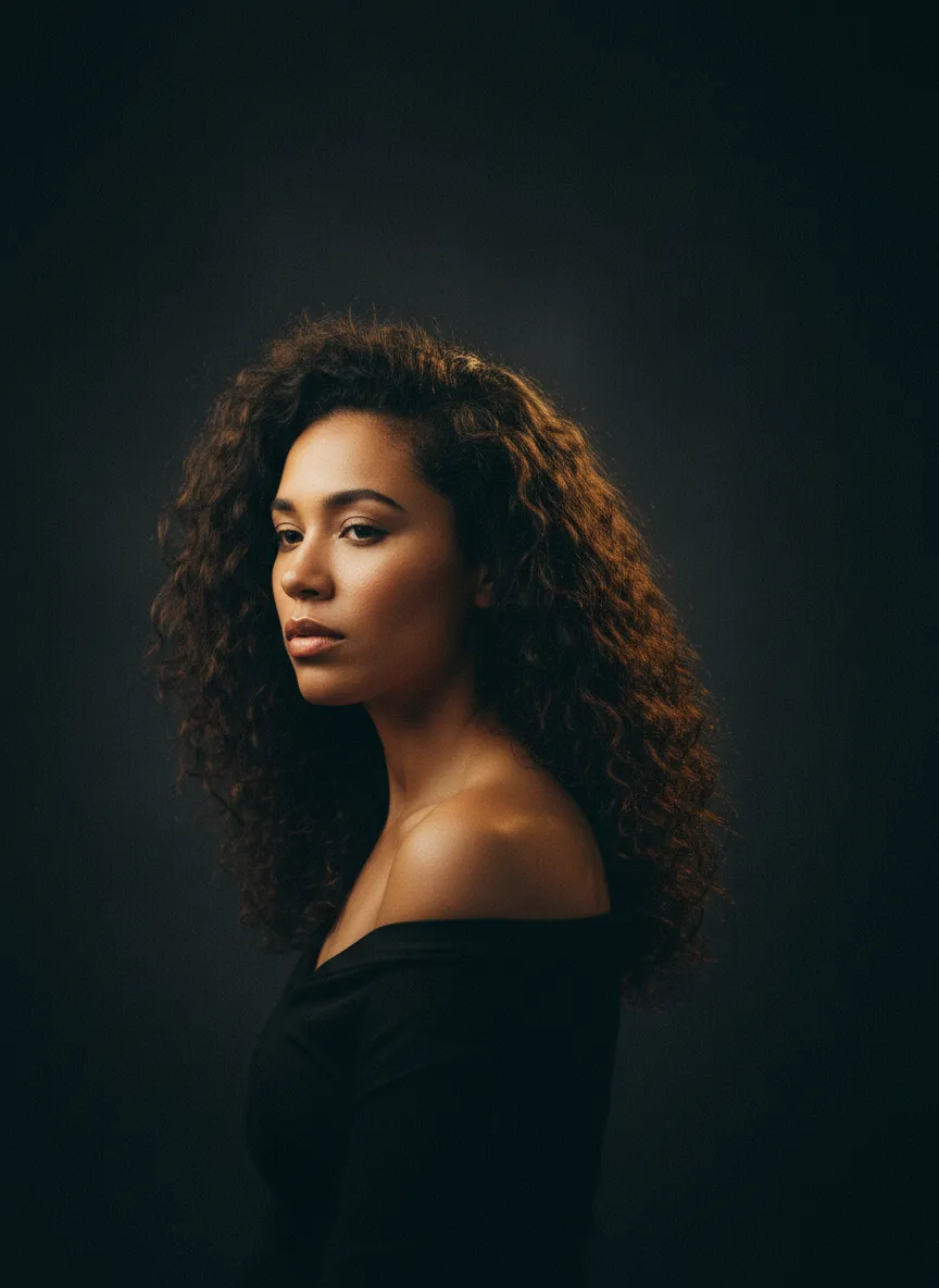 Moody editorial portrait