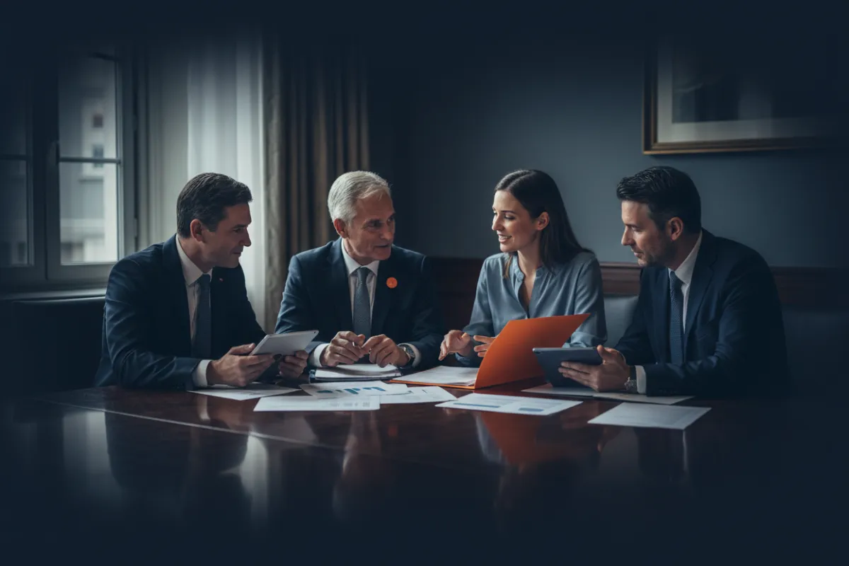 Family office executives reviewing strategy
