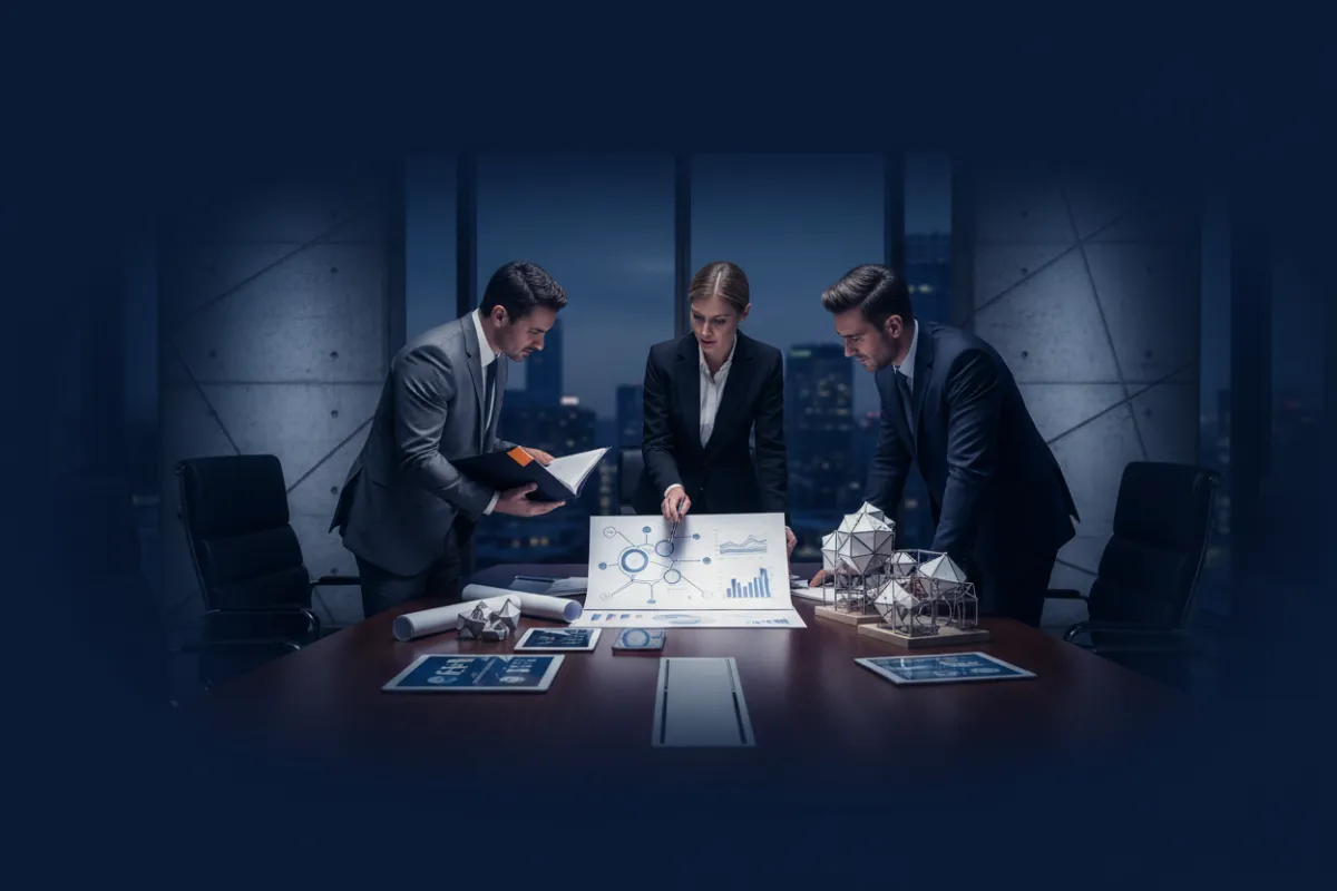 Strategic business meeting emphasizing value drivers