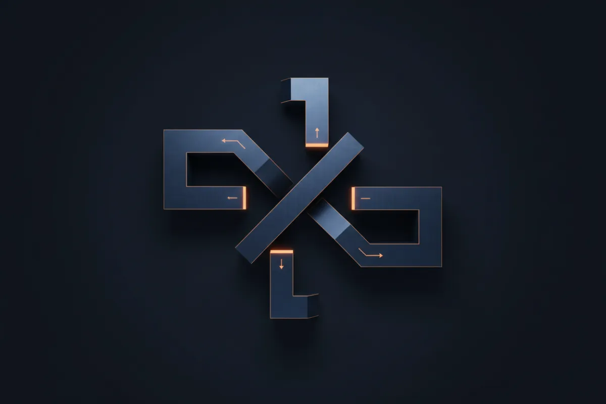 Abstract geometric pattern representing strategic exits