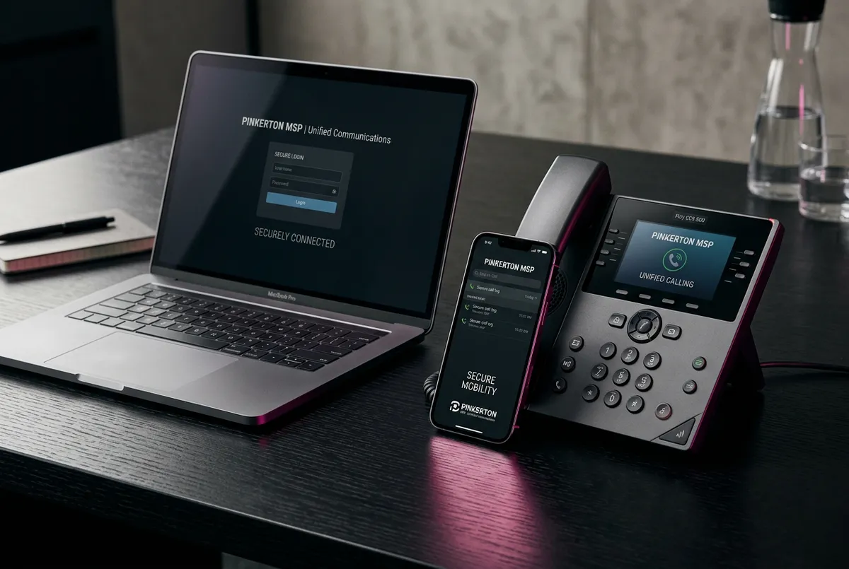 Executive smartphone and laptop softphone unified calling setup