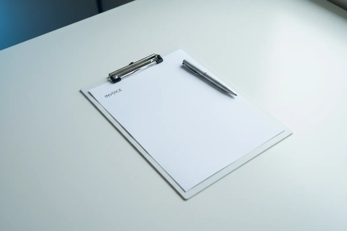 Clear straightforward flat-rate invoice graphic