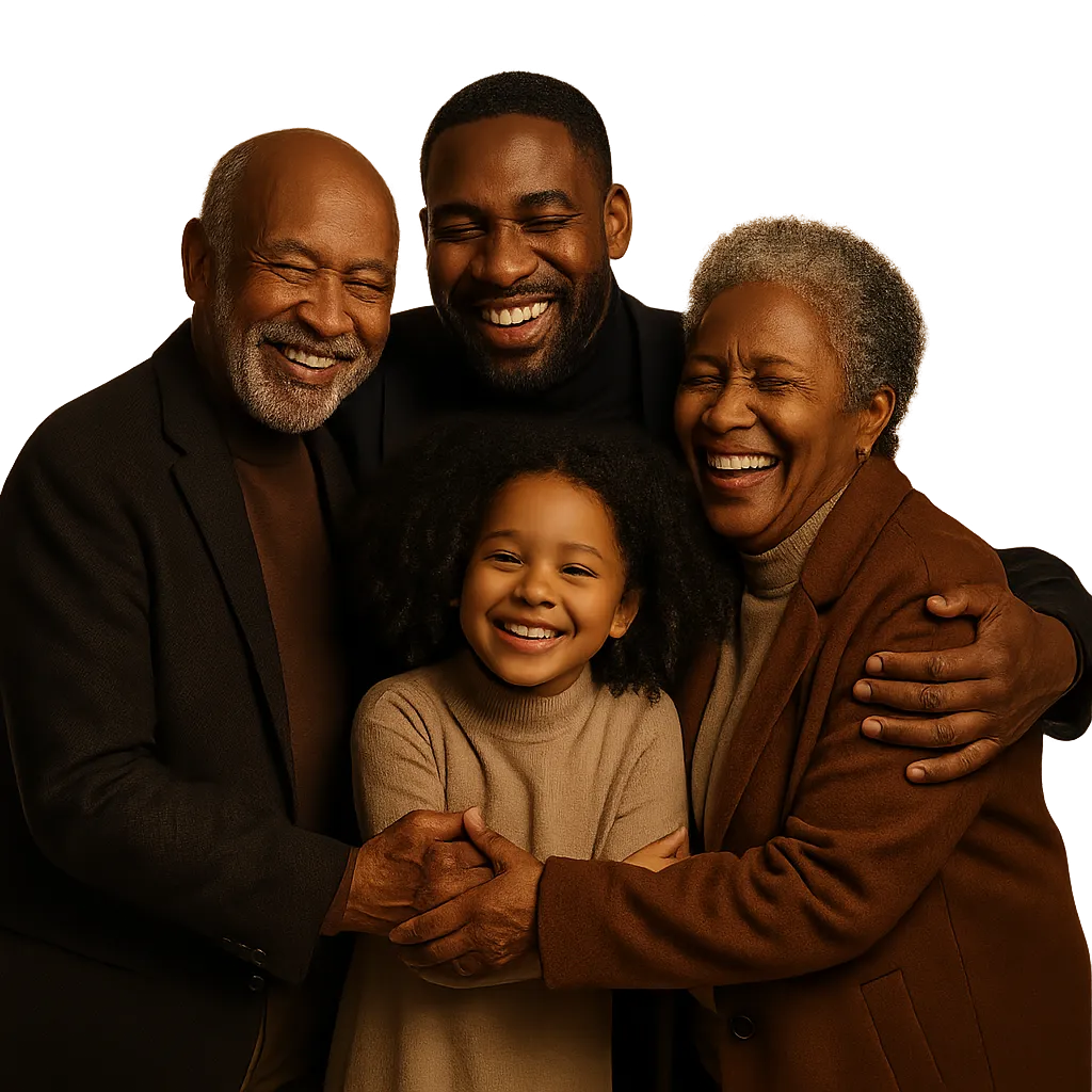 Multigenerational family enjoying time together, representing legacy and protection
