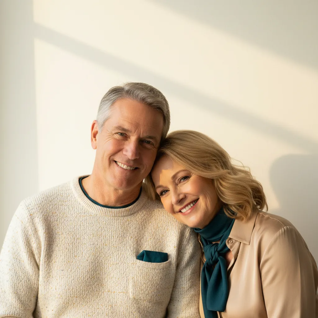 Friendly Medicare advisor smiling and holding informational packet