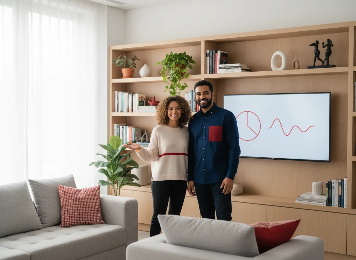 Hosts of The Living Room Weekly teaching in a modern studio