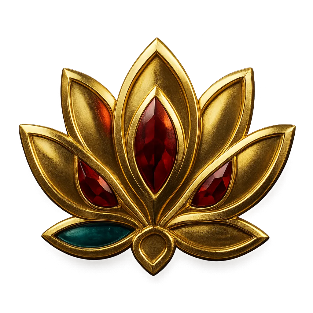 Stylized lotus or mandala cultural artifact illustration