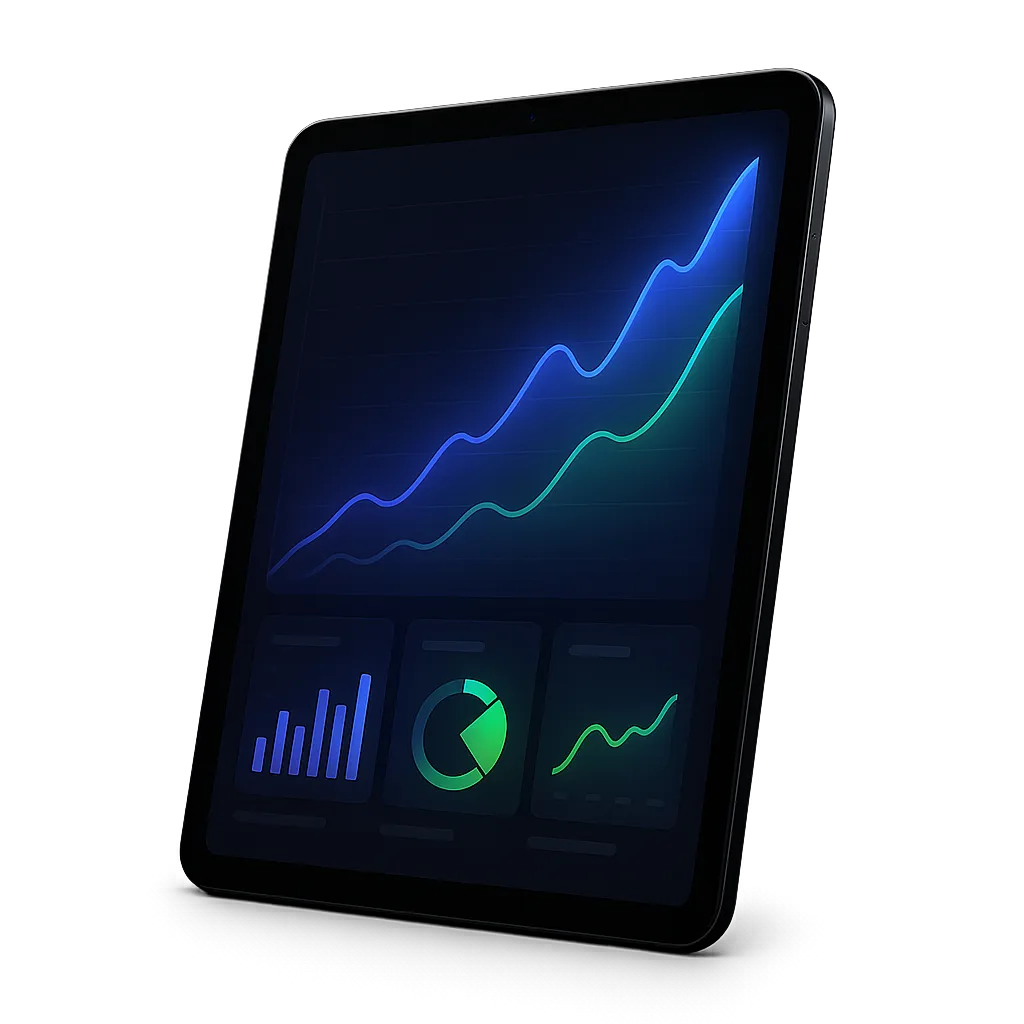 Modern digital marketing growth dashboard and performance analytics showing customer conversion metrics