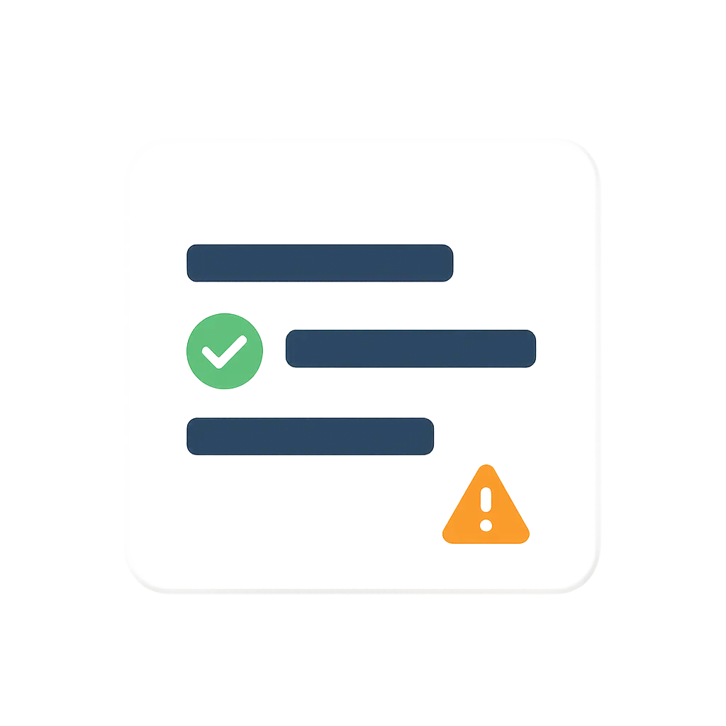 Visual representation of a lead audit report card with performance indicators and action items